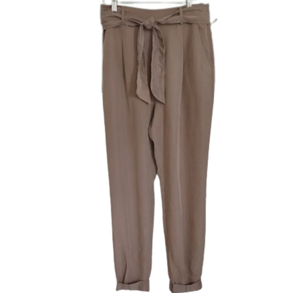 Leith Taupe Tie Waist Slouchy Pants NWT Medium